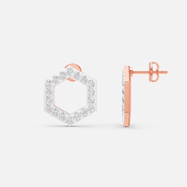 Luxe Hexagon Spark Lab Grown Diamond Earrings